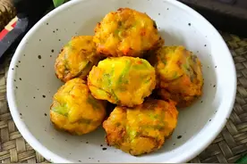 炸萝卜丸子，别只加面粉，多加两样食材，丸子更酥脆，凉了也好吃图片