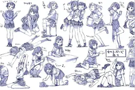 二次元少女的各个动作参考~一百多个人物，收下来够用很久啊图片