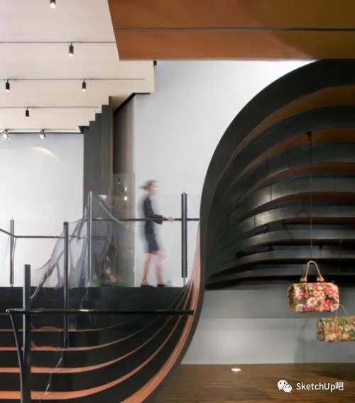 最浪的奇葩楼梯建模,SU依然轻松搞定?