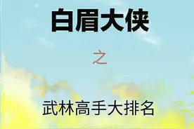 《白眉大侠》里面所有的武林高手排行榜图片