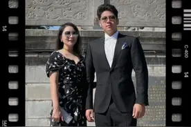 郭涛14岁儿子近照认不出！身高猛长超过妈妈，体型魁梧壮硕似巨人图片