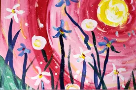小朋友学画画贵在体验，儿童画水粉创意教程《花儿朵朵》图片