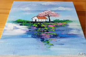 手工绘画作品，带你学习如何画简单的山水画！图片