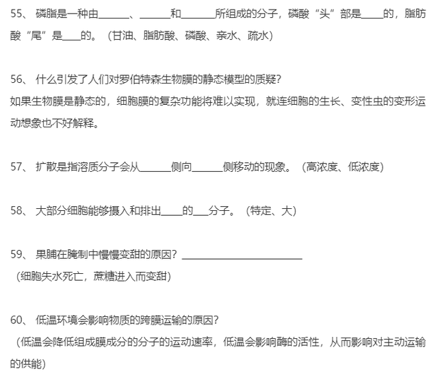 好全啊丨高中生物课本注脚、小字部分、课后拓展整理（354条）