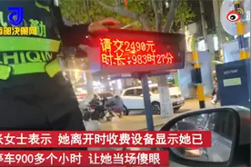 当场懵了！山东一女子停车2小时收费2490元，官方回应：设备出问题图片
