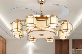 新中式吊扇灯一出，整洁美观省空间，节能省电，太机智了图片