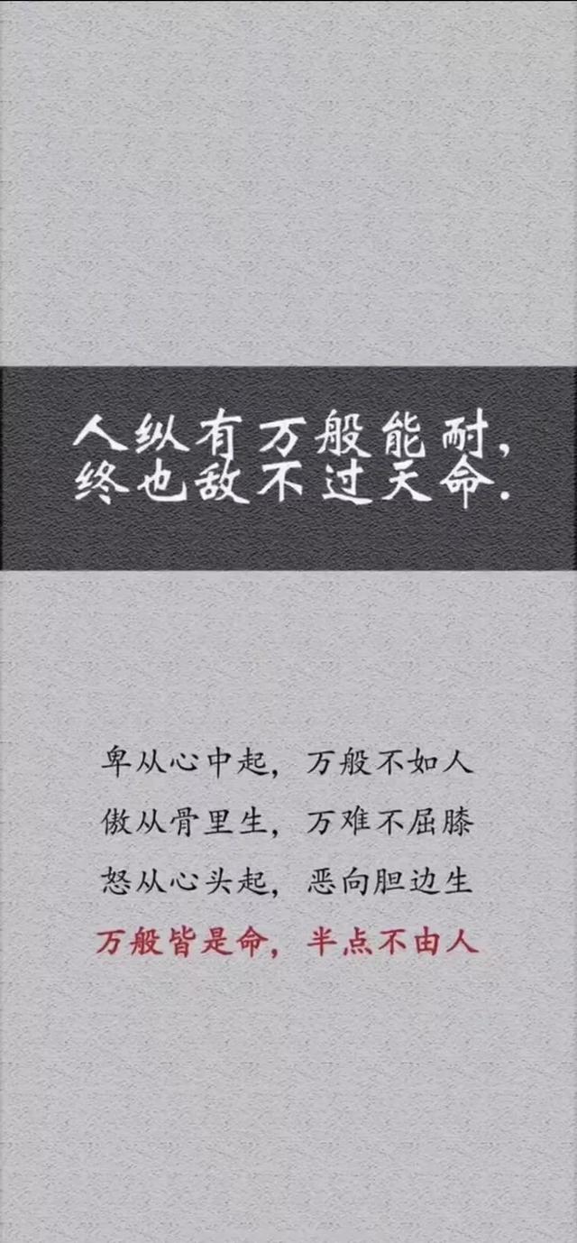 情感壁纸/人纵有万般能耐，终也抵不过天命