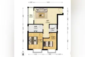 重庆江北好户型二居室的房子首付21万，这房子好实在。图片