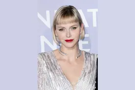 42岁的冰山王妃夏琳 搭配银色长裙太美 眼角纹是亮点图片