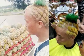 这条街最靓的仔：剪个“菠萝头”卖菠萝意外走红，销量暴增看啥样图片