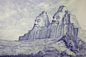 90后画家石信，用圆珠笔画炎黄二帝像，让人津津乐道图片