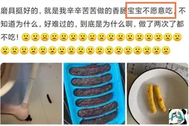 宝妈吐槽：辛苦做的辅食宝宝却不愿意吃，晒照后网友表示理解图片