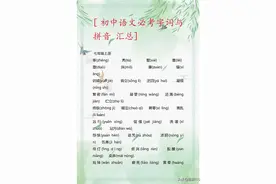 初中语文必考字词与拼音汇总，一定要牢记！图片