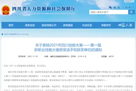 官方表扬！2021年四川技能大赛——第一届新职业技能大赛获奖公布图片