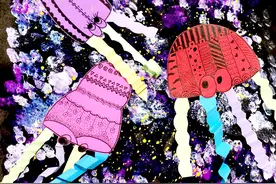 少儿线描课件｜初级线描第三课-章鱼的世界，适合儿童画进阶班图片
