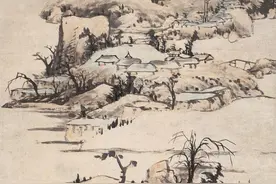 八大山人天价的仿倪云林山水画真赝对比鉴赏图片