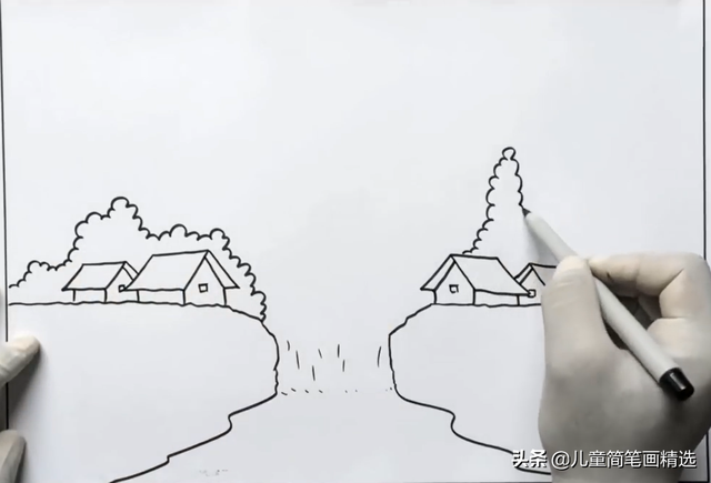 儿童简笔画精选-彩色风景画绘画步骤