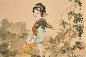 名家人物画《西施浣纱图》欣赏图片