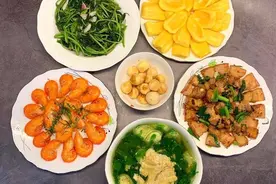 巧手媳妇制作的美味晚餐，没餐5个菜既营养又健康图片