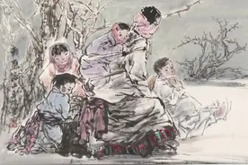 母爱如天一一李秀峰中国画《阳光灿烂的日子》赏读图片