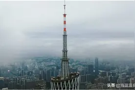 航拍云雾中广州珠江新城CBD，只期战疫胜利时，万千白领回归复工图片