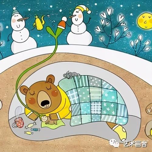 儿童画素材|冬天来了!小动物们开始冬眠啦