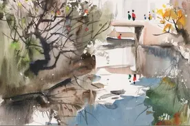 吴冠中水彩：重在意境图片