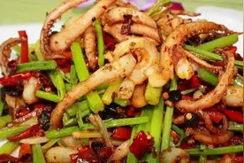 江湖菜之干煸鱿鱼丝图片