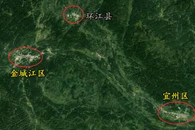 卫星上看广西河池：市区有两个组团，相距大约80公里图片