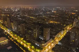 航拍雨夜哈尔滨图片
