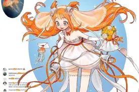画师把“水产品”拟人化，本以为龙虾够美了，谁知道水母更萌图片