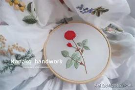 四季常开的花朵，却是玫瑰的“替身”，娇艳月季花朵小刺绣教程图片