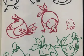 画一组千姿百态的鸡图片