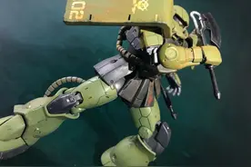 高达模型秀：GTO绿扎古，中度旧化，层次感很强图片