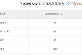 国产屏幕逆袭，小米MIX4换屏维修价高达1550元，比三星2K屏还贵图片