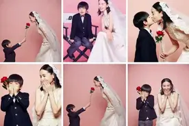 董洁和儿子“结婚照”惹争议，网友：这妈没救了，请把娃当作孩子图片