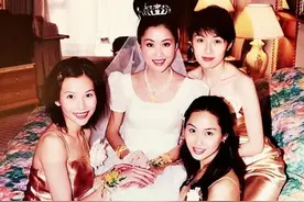 港姐梁小冰晒结婚照，闺蜜朱茵蔡少芬曾是伴娘，今关系破裂无交集图片