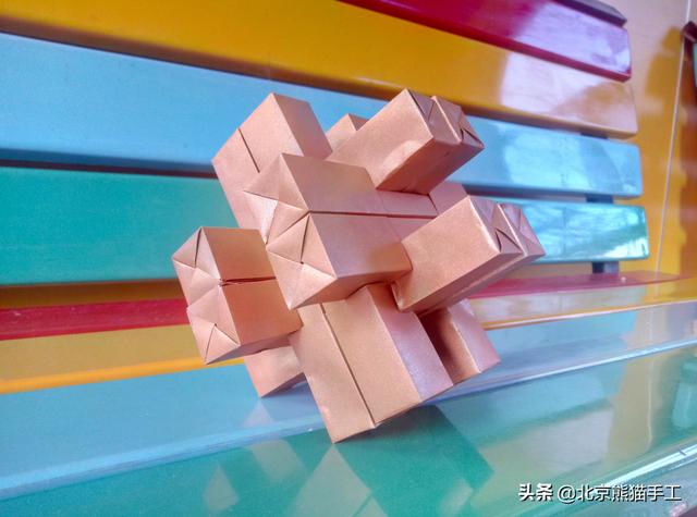 一个完美结构的鲁班锁，十二组合鲁班锁折纸折序图