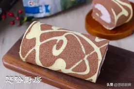 萌萌可爱的长颈鹿彩绘蛋糕卷，多2个步骤就搞定，小朋友超级喜欢图片