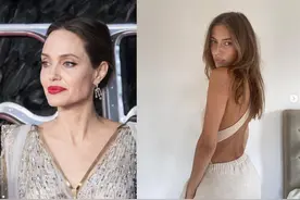 布拉德皮特与模特女友机场相会，举止亲密，新女友酷似前妻朱莉图片