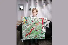 5岁自闭症男孩学画画，作品堪比大师！网友：画的真好！图片