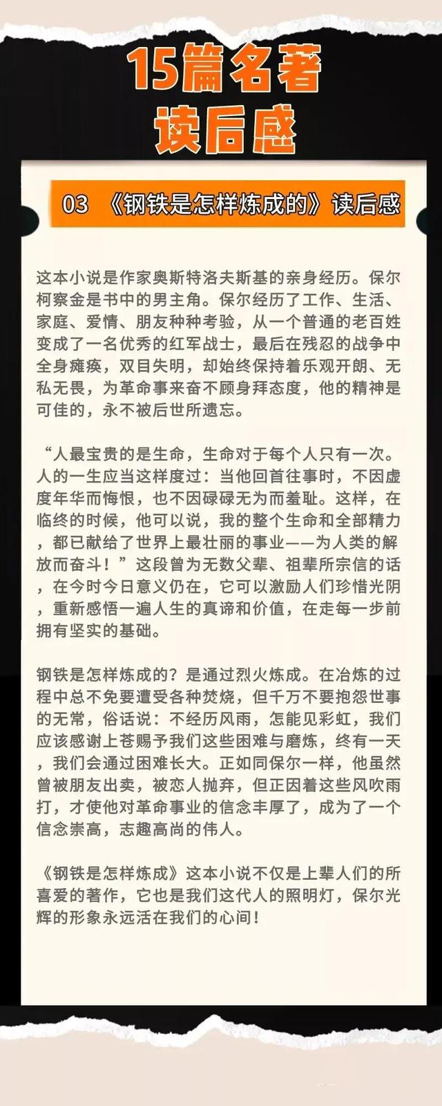 15篇名著读后感