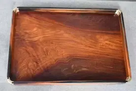 木头镶铜作茶盘！好漂亮的茶艺作品图片