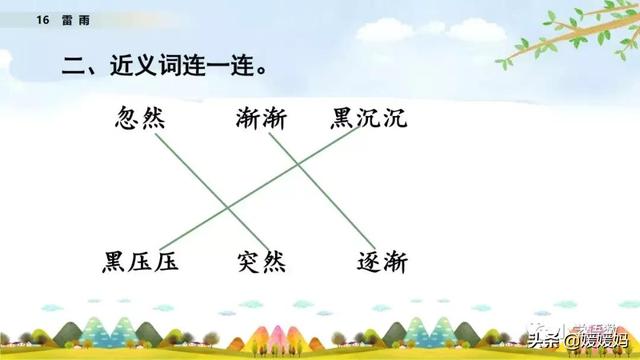 二年级下册语文课文16《雷雨》图文详解及同步练习