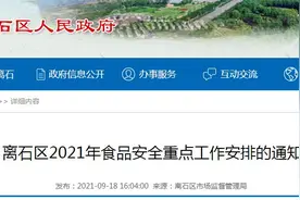 离石区2021年食品安全重点工作安排的通知图片