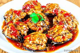 入秋后、茄子便宜也别嫌弃！加点肉馅好吃又好看，中秋家宴露一手图片