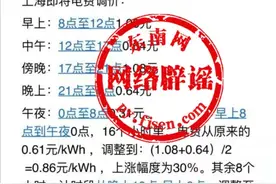 网传“8月1日号执行电费调价表”？不实信息图片