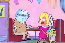 派大星变老了，还是这么么贪吃，海绵宝宝一照镜子也变老了。