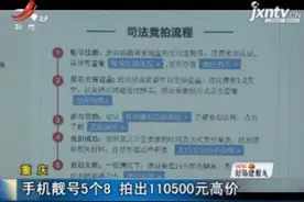 重庆：手机靓号5个8 拍出110500元高价视频封面