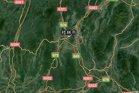 卫星地图看山水甲天下的广西桂林市市区